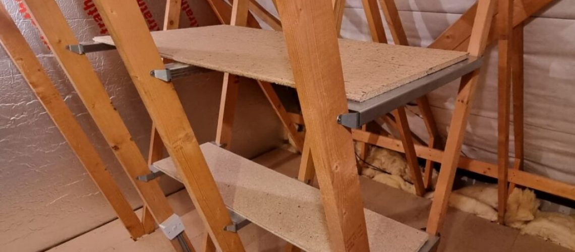 truss attic shelving for additional storage space