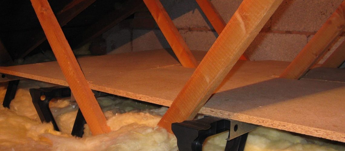 raised attic boarding with insulation installed
